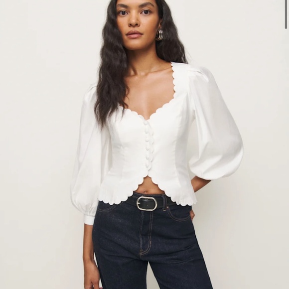 Reformation Elianna Top Ivory - Size 8 - Picture 1 of 6